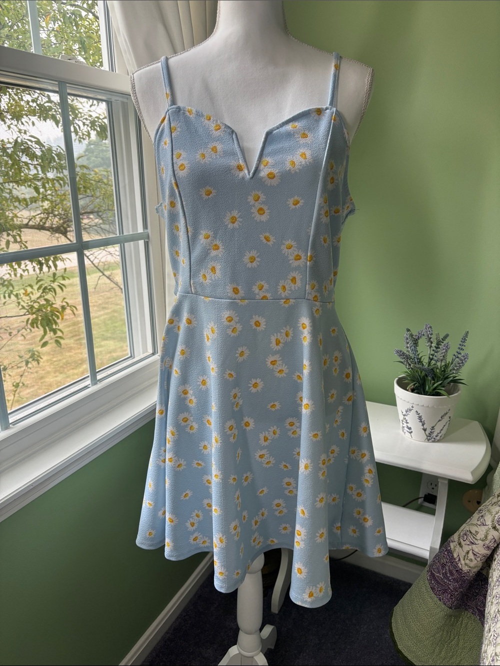 No Boundaries Light Blue Daisy Mini Dress